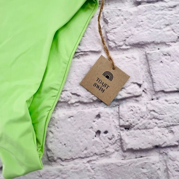 NWT Toast Swim Signature High Waist Bikini Bottom in Green Size XS Stretch Beach - Picture 2 of 7